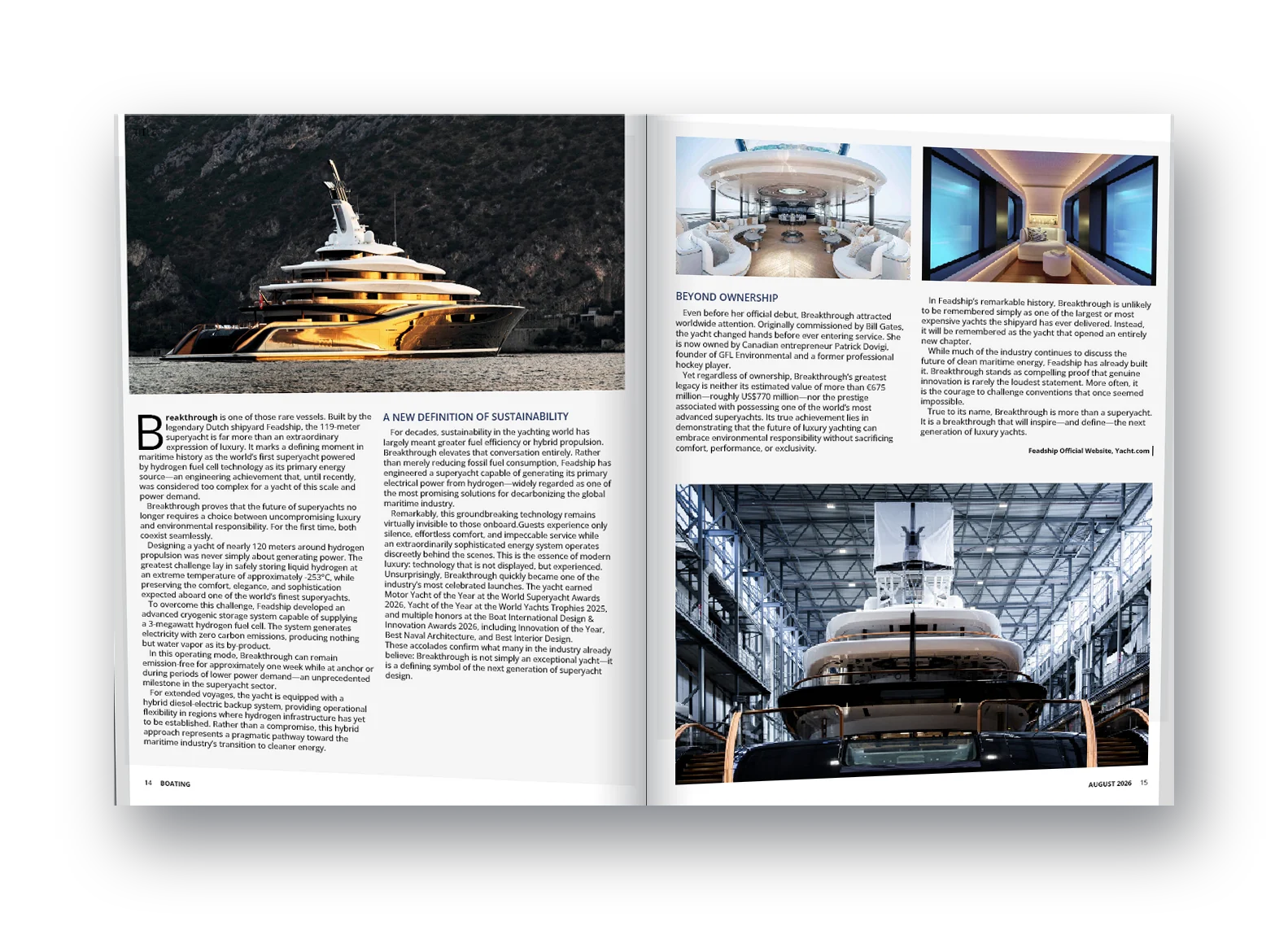 Boating Indonesia magazine spread about the superyacht Breakthrough